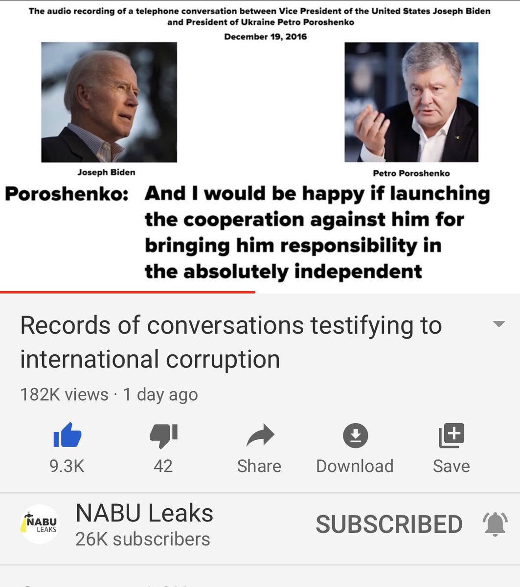 Dec 2026 call cont’d where Poroshenko says let the FBI investigate becuz Onyshchenko is a discredited person but he’s asking Biden for reassurance that the FBI Isn’t investigating. Biden says no but he will double check to be sure