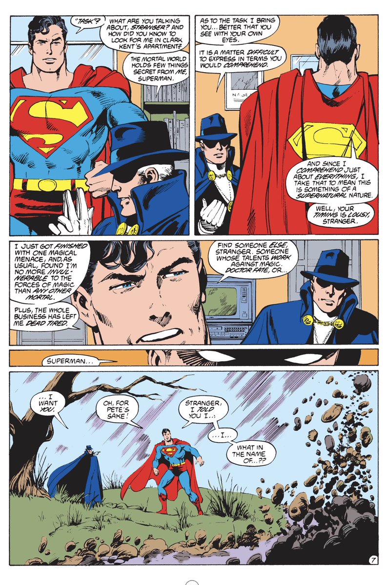 Interesting to see Superman refuse the call for selfish reasons. Also I think this is the first mention of his vulnerability to magic, which I believe was another main rule of the post-Crisis character.