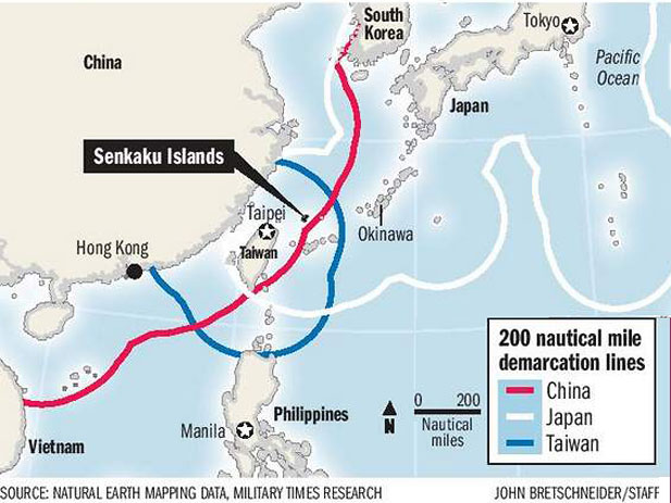 CHINESE TERRITORIAL DISPUTES***********************************1) china- Japan dispute **China claims the administration of Senkaku Islands (Diaoyutai Islands), currently held by Japan.**The USA administered the islands from 1945 until 1972** Its oil rich area
