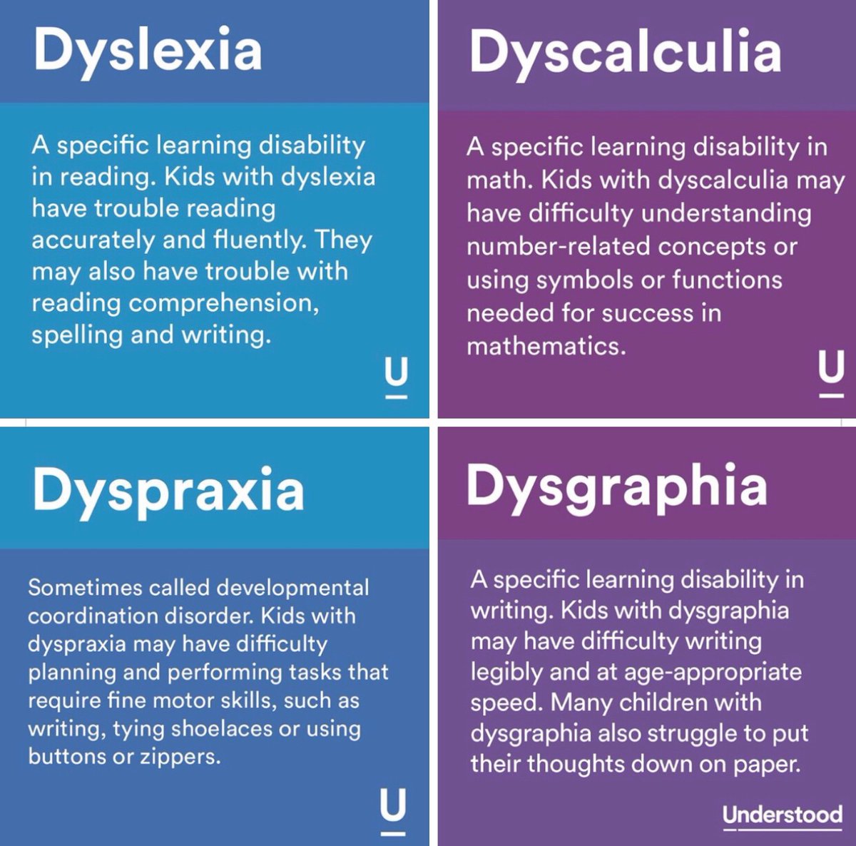 Neurodevelopmental conditions such as dyslexia, dysgraphia, dyspraxia ( DCD) and dyscalculia all frequently co- exist &amp; in some ways overlap with ADHD - ‘Labels’ help us identify these natural variations in neurocognitive capacity -they are a lens not a deficit stereotype☂️
