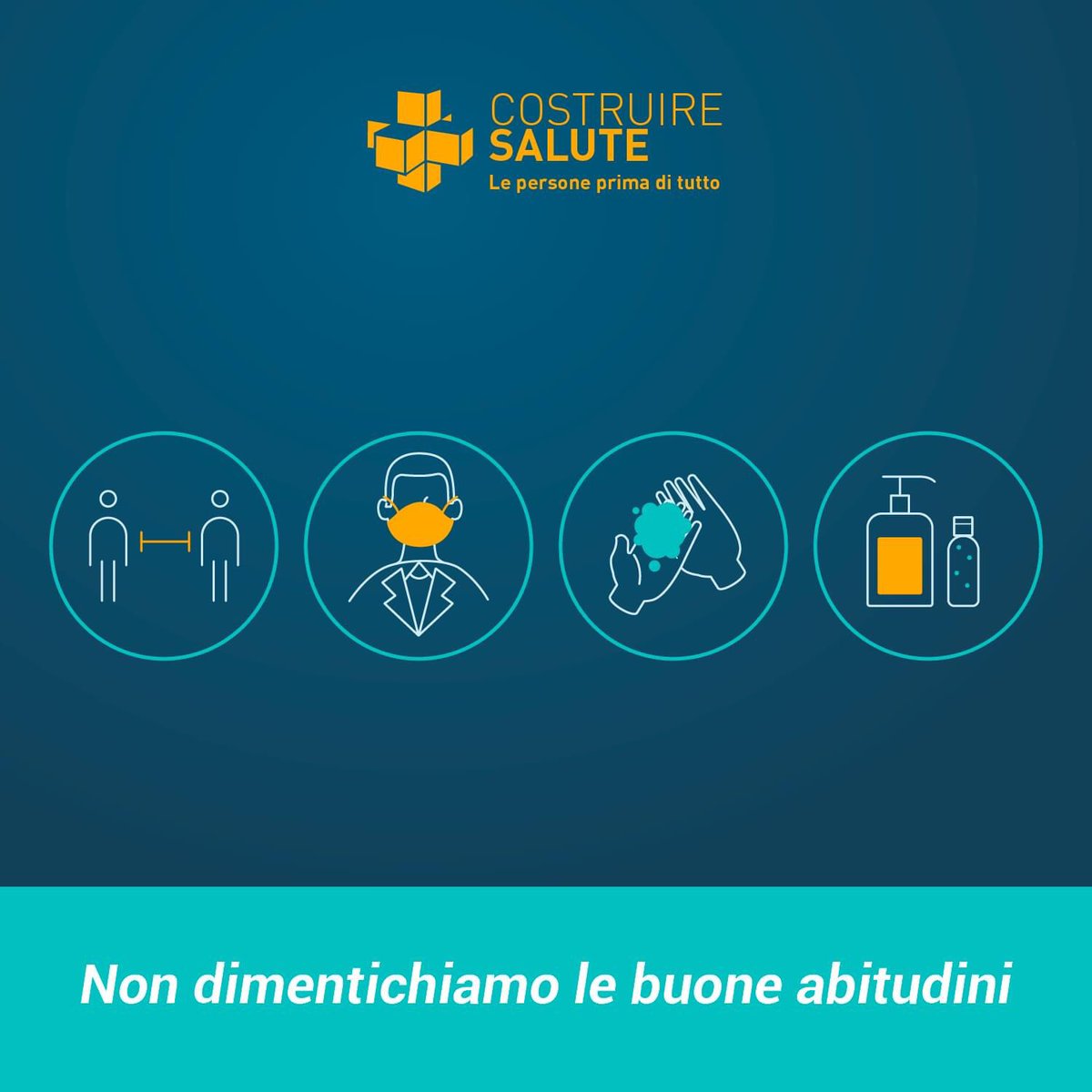 🔹 Manteniamo sempre la distanza interpersonale di un metro ↔
🔹 Indossiamo la mascherina nei luoghi al chiuso e all’aperto se non è possibile stare a distanza, coprendo naso e bocca 😷
🔹 Laviamo spesso le mani con acqua e sapone o con soluzioni alcoliche 🙌