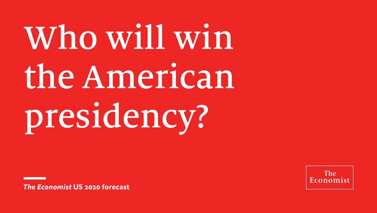 TheEconomist's tweet photo. Which states will Donald Trump win come November? Which ones are likely to turn blue? Our new statistical model shows what The Economist forecasts https://t.co/uQoBhcvWId https://t.co/CVqLPlWmV7