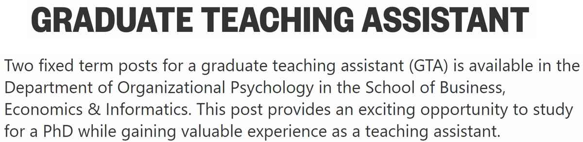 If you're interested in doing a #PhD in #organizational  #psychology and pursuing an acadamic career this, at @bbk_orgpsych, looks like a great opportunity.  Do share with anyone you think might be interested <a href="/occpsychuk/">Occupational PsyUK</a> <a href="/ABPsychologists/">ABP Work Psychology</a>.

cis7.bbk.ac.uk/vacancy/gradua…