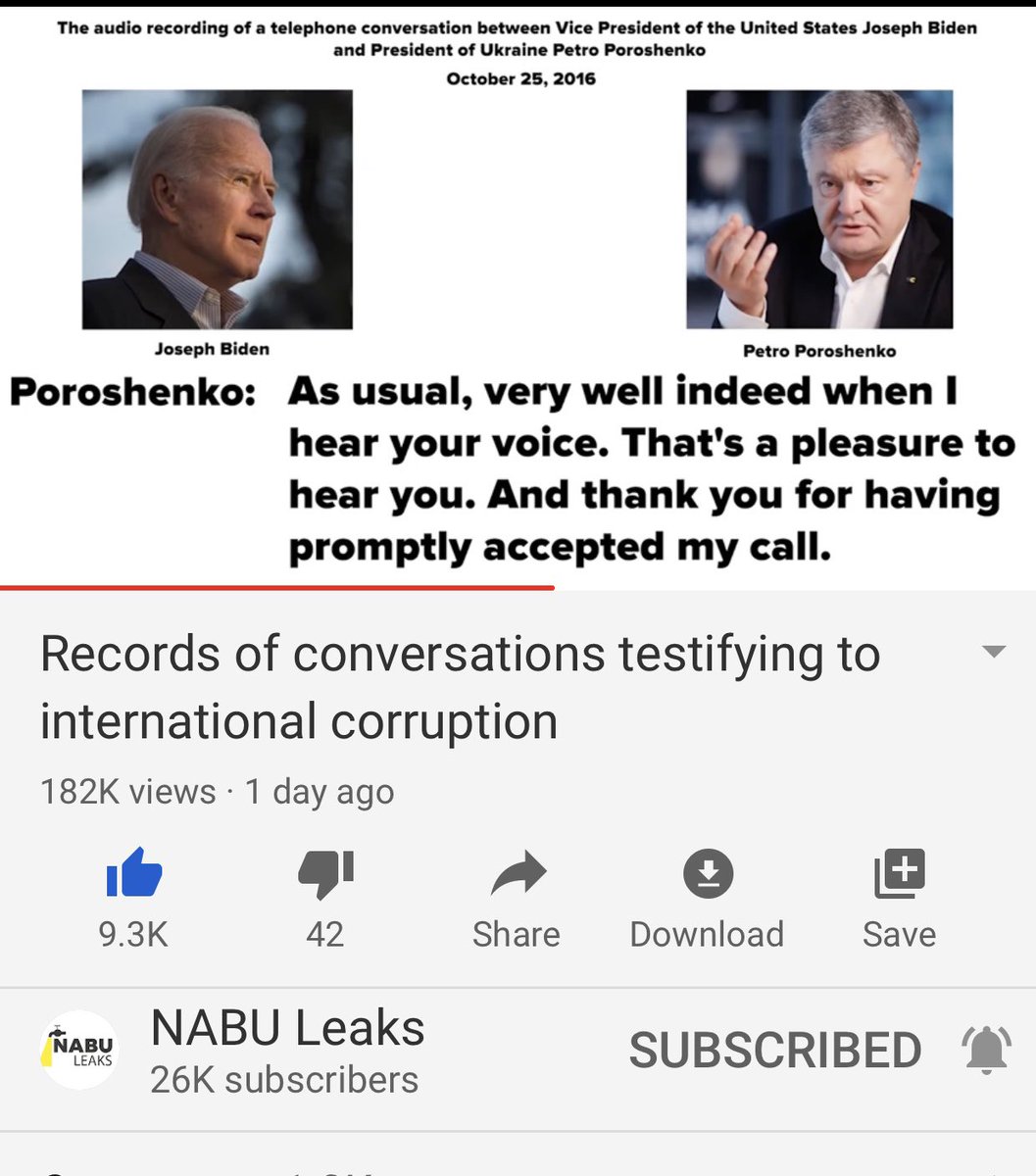 10/2016 call btween Biden and Poroshenko ab Biden’s convo with the PM, Arseniy....odd. Shouldn’t the “president” Poroshenko do this or is Biden the real Pres of Ukraine and Poroshenko is a figurehead?