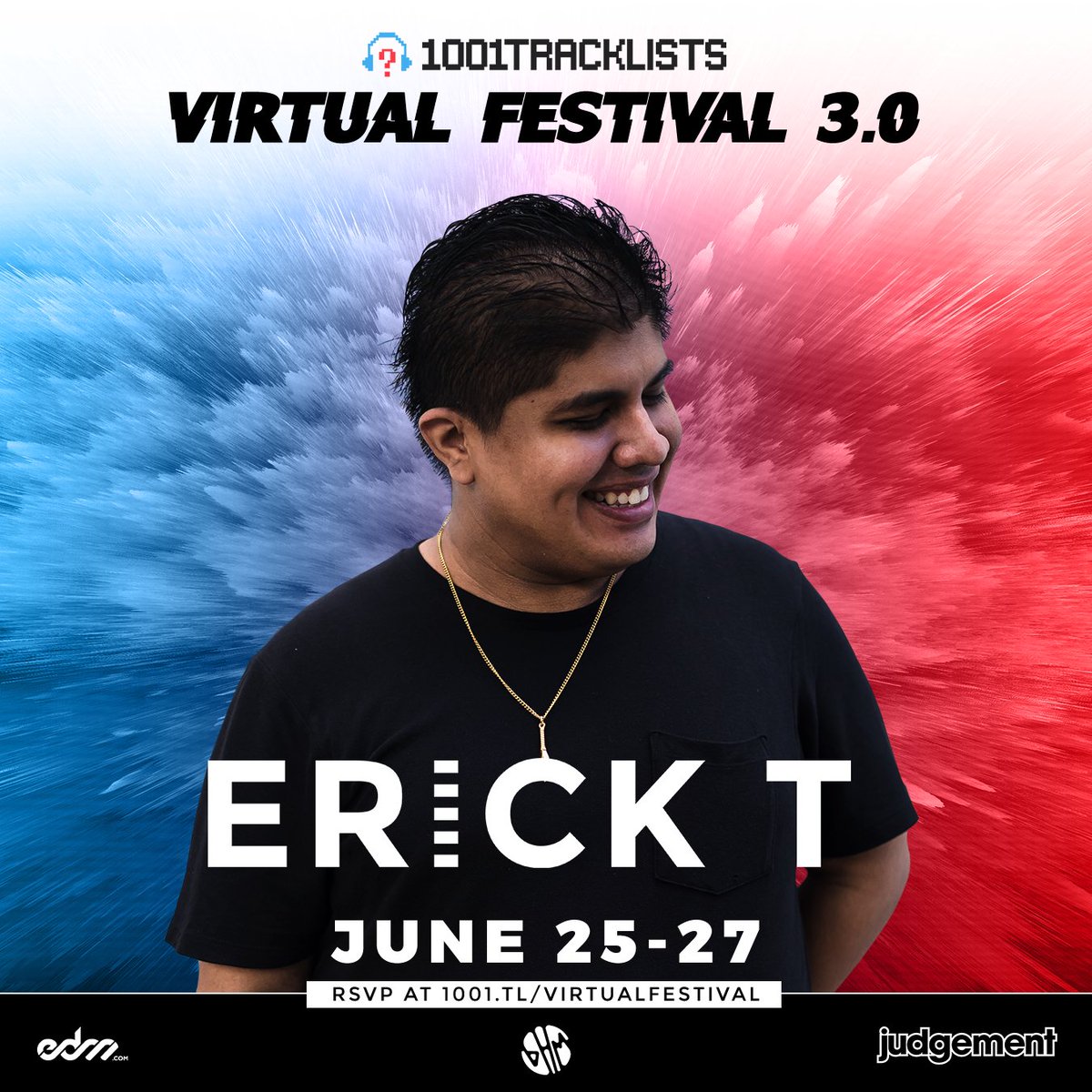 ErickT_MX's tweet photo. ¡Horarios ya disponibles! Tendré el placer de abrir el día viernes la 3ra y última edición del @1001tracklists Virtual Festival 3.0 en punto de las 10:00AM CDT (Hora México) #GrooversMX 🇲🇽 🔥 https://t.co/ukPrny6ydh