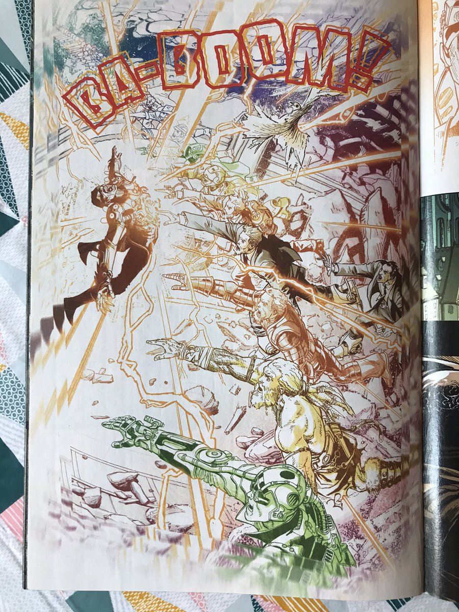 Just a beautiful comic. Big ideas rendered big and bright (or softly lit when it’s more appropriate ;-). Just an excellent marriage of ideas, words, art and light.