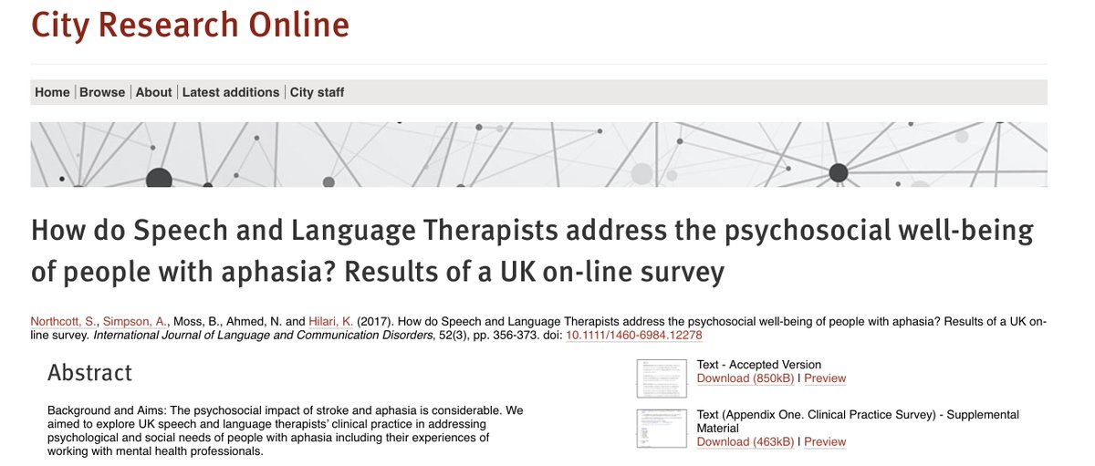 _CityAccess's tweet image. 📚 Research: 97% of aphasia-specialist UK SLTs agreed that social support / relationships are part of their role.

UK survey paper: openaccess.city.ac.uk/id/eprint/14907

Measure social networks using SSNS on cityaccess.org

#aphasia #stroke #JuneAphasiaAware #slpeeps #SLT2B #SLP