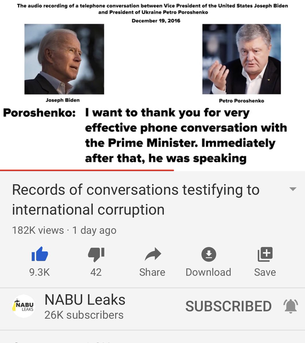 Biden compliments Poroshenko for getting the Dutch in line, nationalizing Privat bank aka BankOBiden and Poroshenko thanks Biden for the very effective convo with the PM Arseniy.