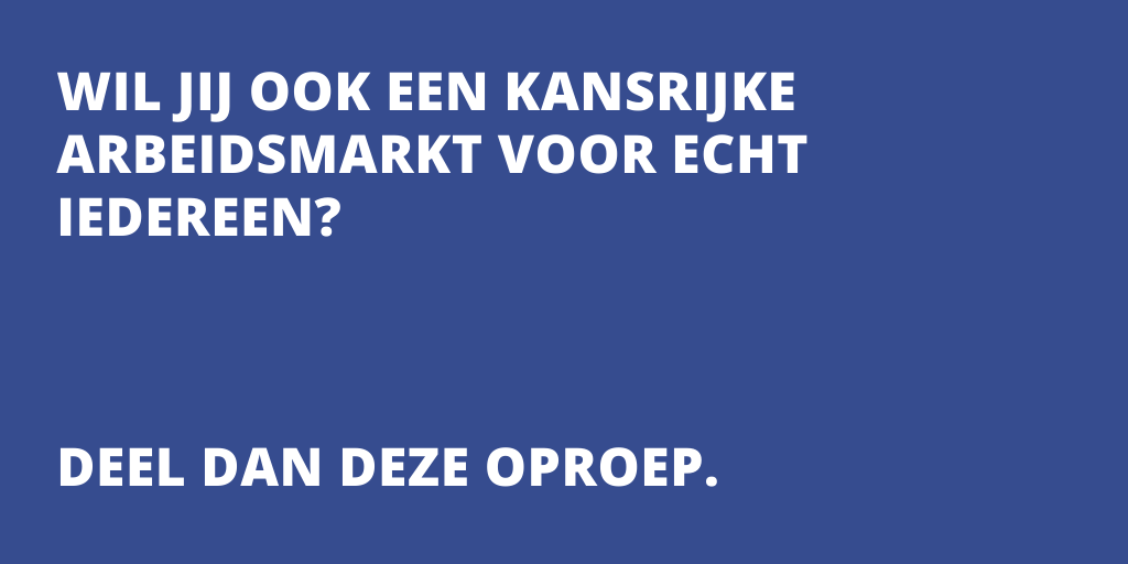 MinGehandicapt's tweet photo. In Nederland zijn 2,8 miljoen mensen die niet goed kunnen meedoen op de arbeidsmarkt. En bij iedere crisis worden dat er meer! Daarom willen wij verandering en een arbeidsmarkt die toegankelijk is voor iedereen. Doe je mee? https://t.co/AQGym49Q3e​ #KansRijk 

@NLKansRijk https://t.co/daHI44QxnI