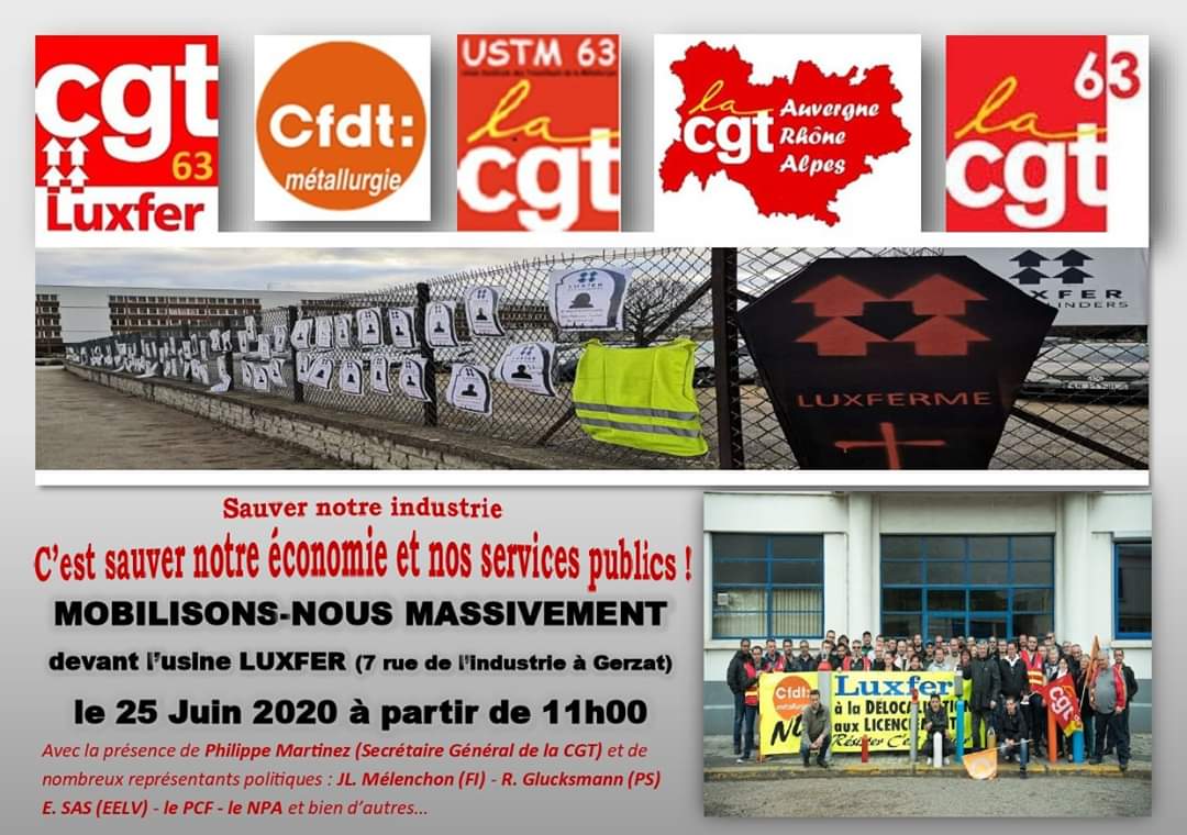 LuxferF's tweet photo. Pour le rassemblement du 25 juin 2020 contre la désindustrialisation et pour la relocalisation de l'usine Luxfer. Voici le plan d'accès aux parkings disponibles et à la zone de rassemblement. https://t.co/TxKQwFUoE3