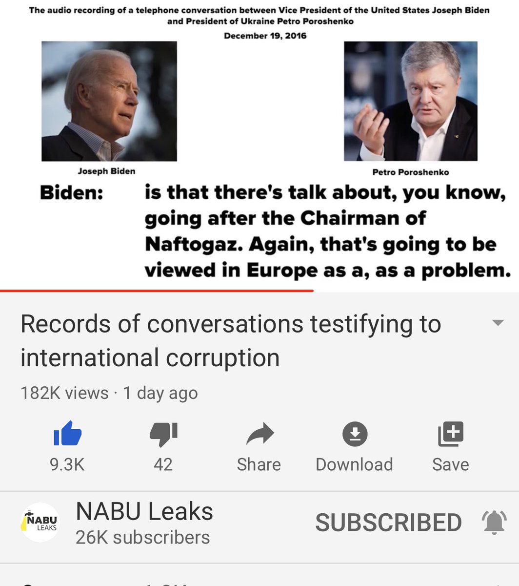 More 12/2016 and Biden says this is a key test for how Poroshenko is committed to fighting corruption but it’s only because someone’s listening in on the call. Biden IS the corruption. Then it shifts to Naftogaz and Biden’s saying there’s talk about going after the chairman