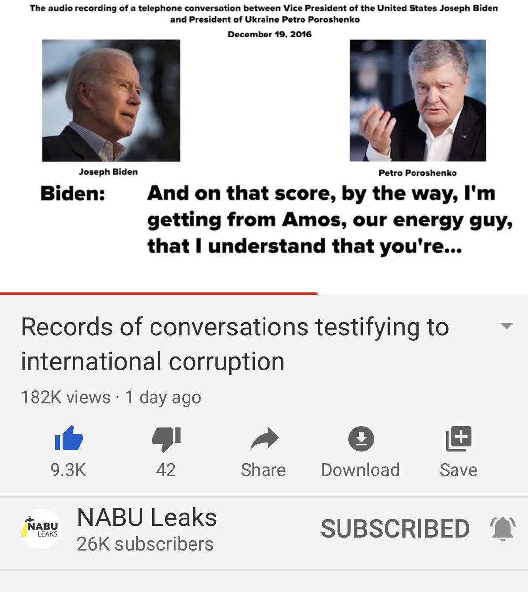 More 12/2016 and Biden says this is a key test for how Poroshenko is committed to fighting corruption but it’s only because someone’s listening in on the call. Biden IS the corruption. Then it shifts to Naftogaz and Biden’s saying there’s talk about going after the chairman
