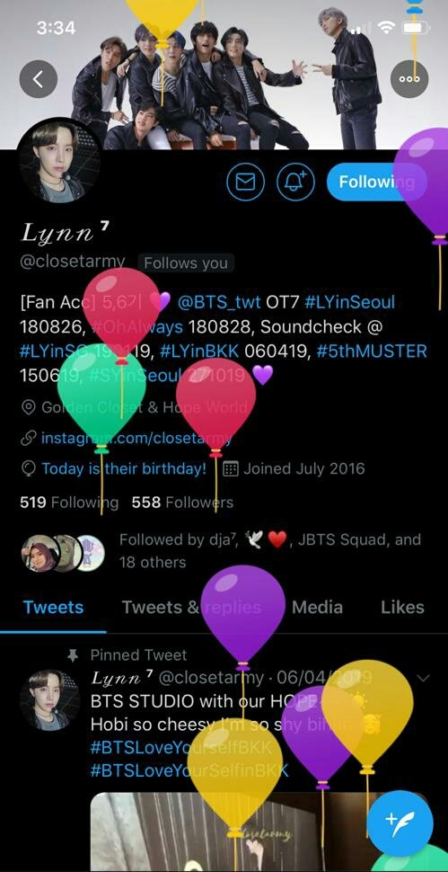 JbtsSquad's tweet photo. Happy birthday dear @closetarmy ! 💕 Hope you have a wonderful day ahead with your love ones. Till we see each other again on our next event, you gotta stay gold 👑 https://t.co/7dZoeJaZUX