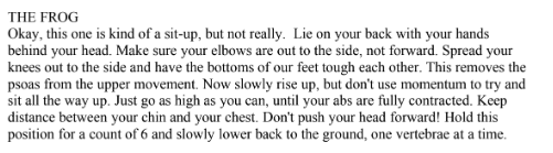 THE FROG 'SIT-UP'