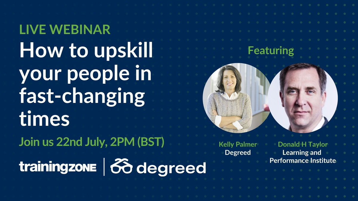 TrainingZone's tweet photo. As entire industries redesign how they operate, it’s crucial that organisations understand what skills they need to survive. Join our #webinar with @degreed @DonaldHTaylor for expert tips:  https://t.co/0LtVLR5YfP #upskillling #HR #learninganddevelopment https://t.co/DORwZ8gtgb
