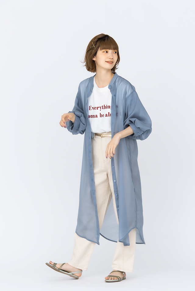 アベイル しまむらグループ シアーシャツワンピコーデ 着用アイテムは画像をチェック シアーシャツワンピをサラリと羽織って 袖のボリューム感がポイント テーパードパンツでカジュアルに T Co Dojhb2bkof 気になるアイテムが