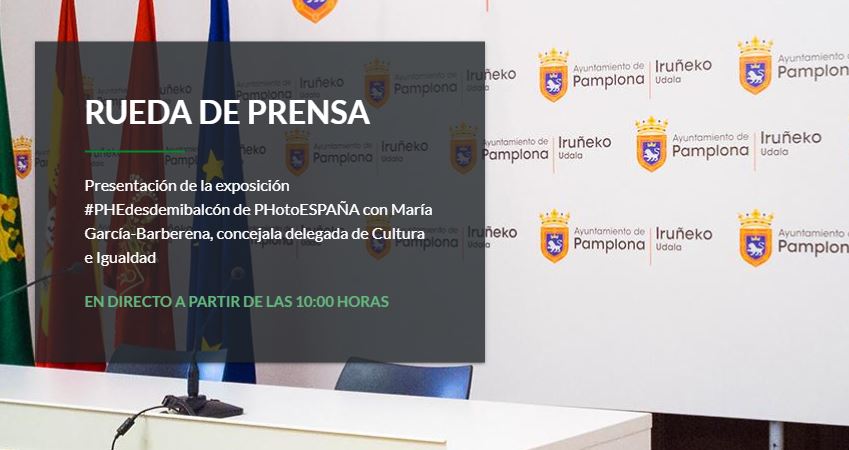 Pamplona_ayto's tweet photo. 🔴 Sigue en directo la #RuedaDePrensa en la que se presentará la exposición de @photoespana #PHEdesdemibalcón
🕙 10:00
➡️ https://t.co/T6xfexyry0 https://t.co/I47MfqzxYj
