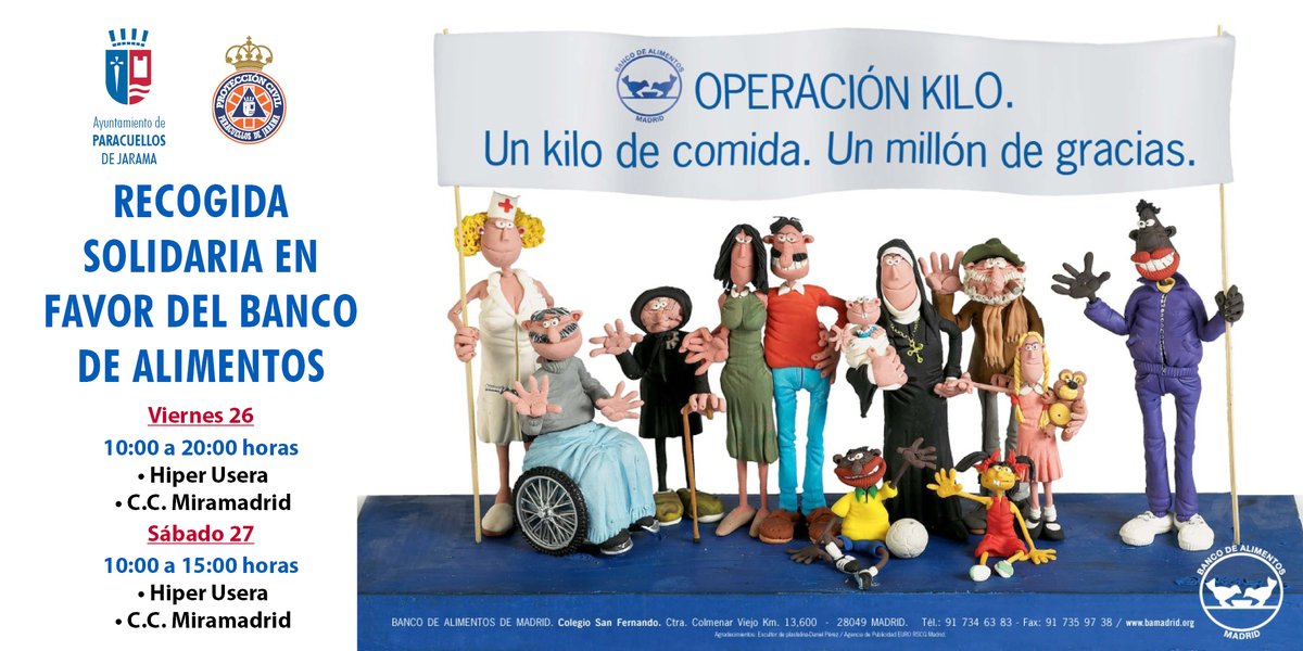 El Ayuntamiento organiza una recogida solidaria de alimentos no perecederos el 26 y 27 de junio paracuellosdejarama.es/tu-ayuntamient…