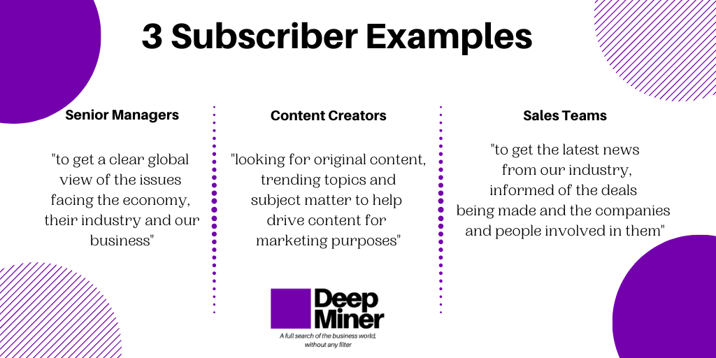 dpmnr's tweet photo. Almost 2 months since the #DeepMiner business search engine went live and we asked our subscribers how they are using the search engine in their business; here’s what they had to say ⬇️
#BusinessSearchEngine #InnovationTechnology #TechStartUp https://t.co/wUwBuHrgM2