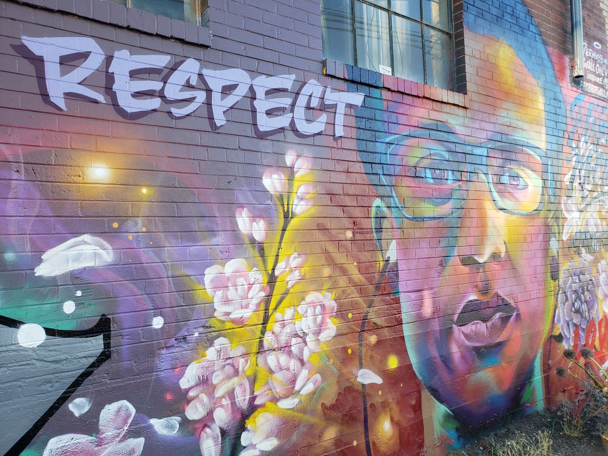 eddierandle's tweet photo. This mural of #ElijahMcClain can be seen in @RiNoArt by many but millions  now know his name after a @Change petition for justice reaches 2 million signatures we are live on #9news with where @AuroraGov is in his case #spraytheirnames @NatashaVermaTV @CoreyRoseTV https://t.co/Y4gH2BzKiu