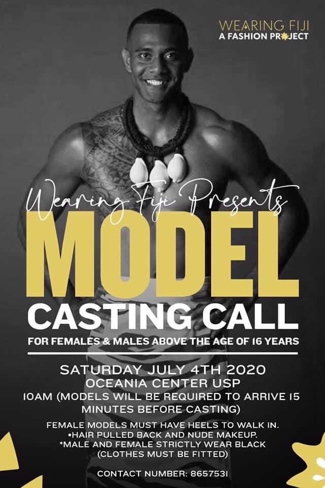WearingFiji's tweet photo. Our #modelcasting is on the 4th of July at Oceania Centre #USP check out our poster for details 👇🏾 #FijiModels #PacificModels #TeamFiji #Fiji #WearingFijiModels #FijiFashion #PacificFashion #ModelSearch #Model https://t.co/jVaKuLWdEG