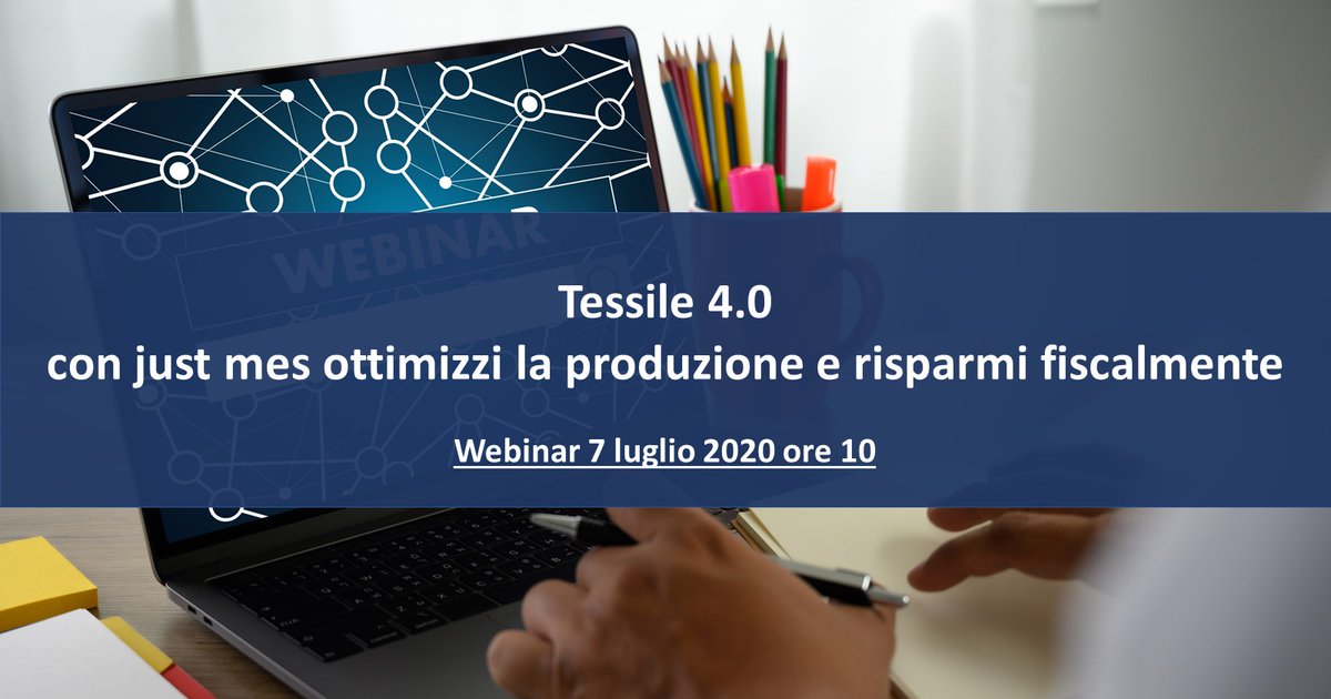 JustMes_Suite's tweet photo. Non perdere l'occasione di comprendere le potenzialità di #justmes per il settore #tessile
Per maggiori informazioni, iscriviti al webinar
➡️https://t.co/dsYQVDlBDf
#webinar #UpSolutions @Retelit #justmes https://t.co/aR9uIRaUBu