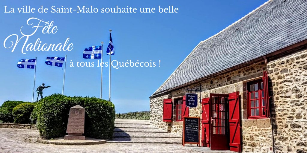VilleSaintMalo's tweet photo. En ce 24 juin, les Malouines et les Malouins souhaitent une belle fête nationale à tous les Québécoises et les Québécois !
Likez et partagez pour exprimer les liens forts qui unissent la @VilleSaintMalo et la "belle province" !
#FeteNationaleQC #FetenationaleduQuebec #SaintMalo https://t.co/7F2ReBoI9N
