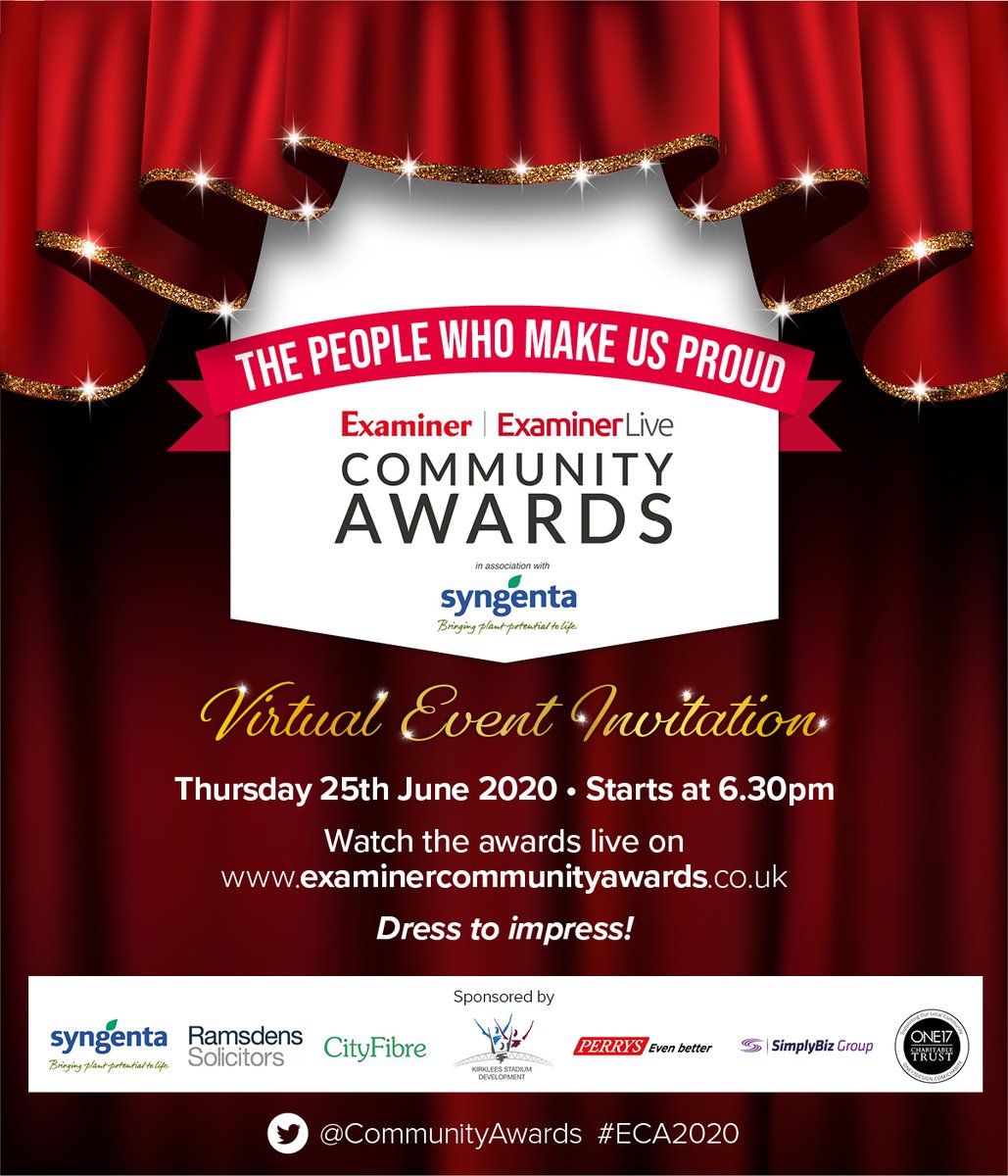 CommunityAwards's tweet image. The 2020 @Examiner Community Awards are going virtual.  To watch the awards LIVE from the lock-down lounge head to examinercommunityawards.co.uk at 6.30pm on 25th June #ECA2020 Powered by @MSPGlobal
