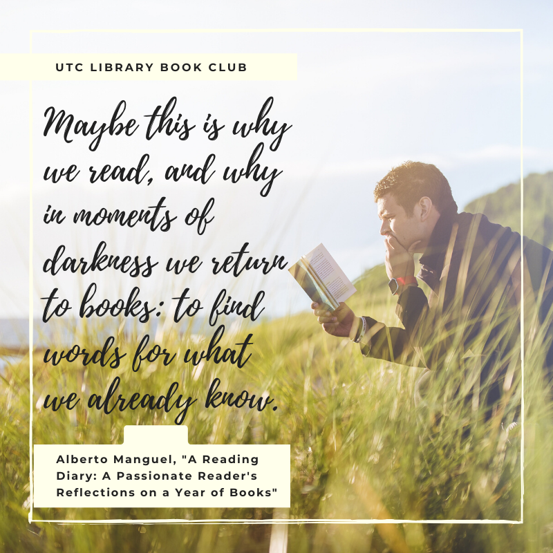 Join fellow book-lovers at book club Thurs June 25 from 7-8pm. Zoom link at utc.edu/library. This meetup's theme is #PRIDE Share what you're currently reading or past faves. Book club hosts will discuss "An Unkindness of Ghosts" by Rivers Solomon &amp; other wonderful titles