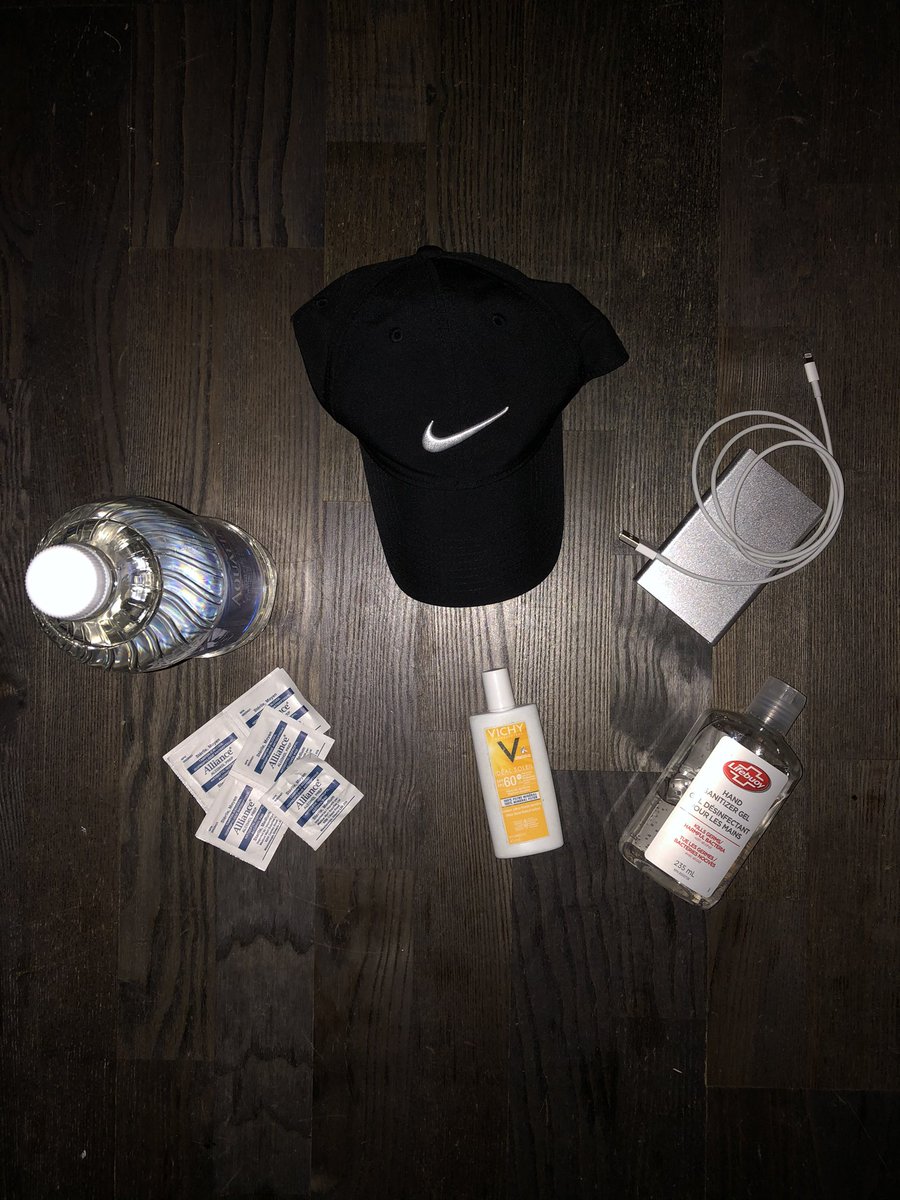 as promised — my aerial shot (minus mask on face) of what I’m bringing — sunscreen, hat, alcohol wipes, sanitizer, portable charger, and snacks because i’m MOM! https://www.thestar.com/news/gta/2020/06/24/barber-shops-hair-salons-restaurants-malls-and-patios-reopen-in-toronto.html