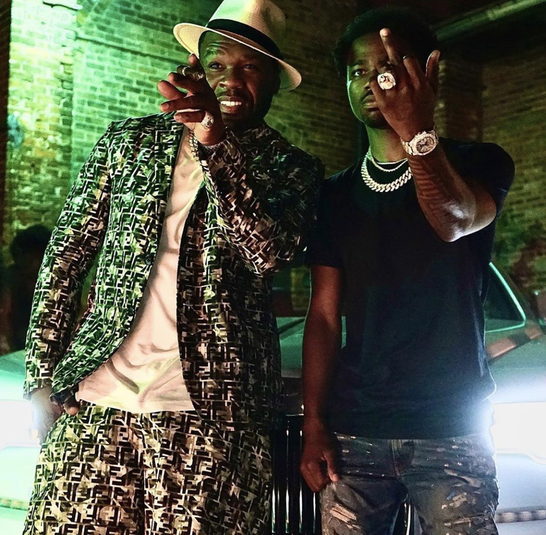 50cent's tweet photo. Pop Smoke 50 Cent &amp; @RoddyRicch this shit is outta of here 🚀 She want to Fuck wit the 💫Woo #bransoncognac #lecheminduroi https://t.co/eZZnKzcYsj