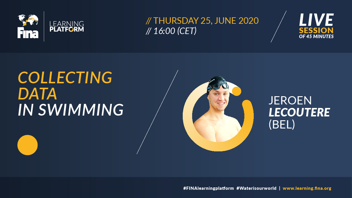 WorldAquatics's tweet photo. With a strong passion in sports and technology, Jeroen Lecoutere, former elite swimmer and CEO of Swimtraxx, a company that isย revolutionizing swimming data will be presenting LIVE on Thursday, 25th June at 16:00 CEST.
Go to session: learning.fina.og/live
#FINAlearningplatform https://t.co/soiKRz4Ssi