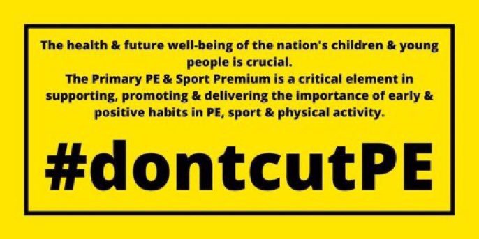 JessicaWeeksUK's tweet photo. Please support and retweet this URGENT request to support the Primary PE &amp; Sport Premium! 5pm deadline today! #DontCutPE https://t.co/2iGaXYGhSb