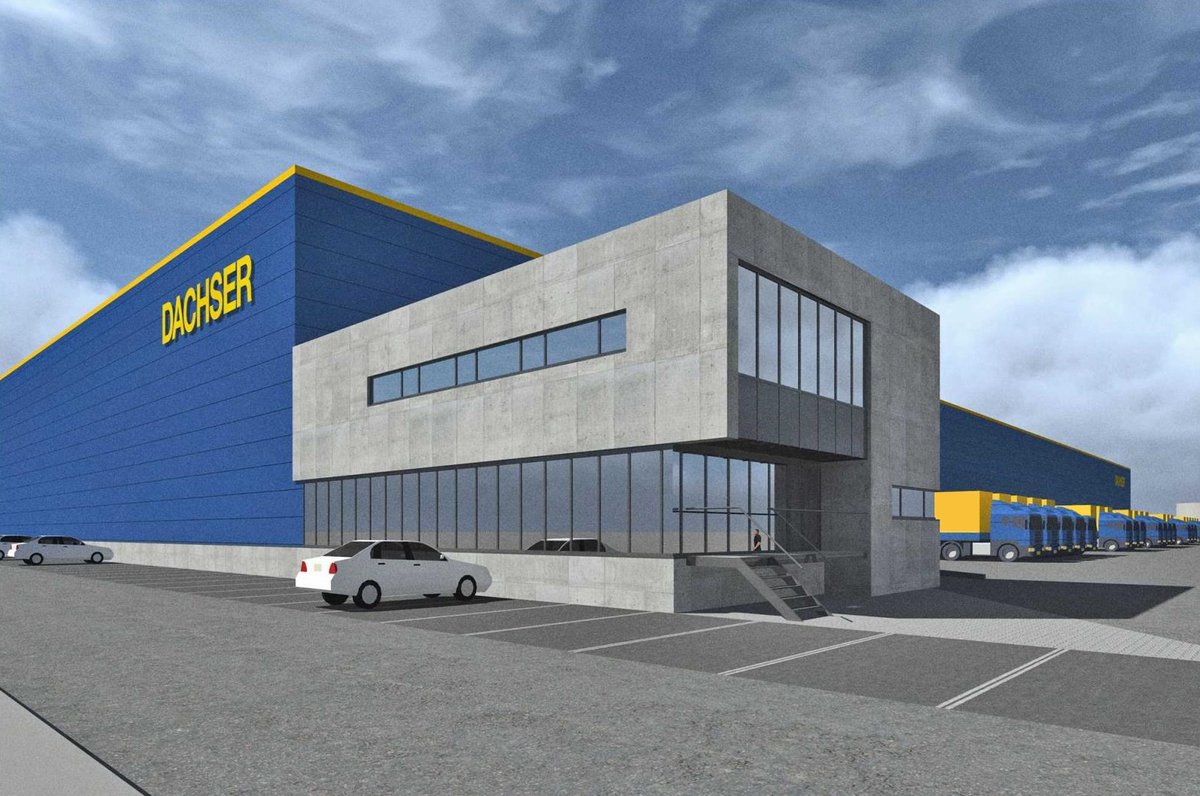 Het nieuwe #warehouse van DACHSER op het logistieke hotspot Doelwijk #A12 bij #Rotterdam zal in Q4 operationeel zijn. Het warehouse biedt 17.278 vierkante meter opslagcapaciteit voor 30.000 pallets. Geïnteresseerd in #warehousing? Kijk op: dachser.nl/nl/mediaroom/U… ©<a href="/Vriesverburg/">De Vries en Verburg</a>