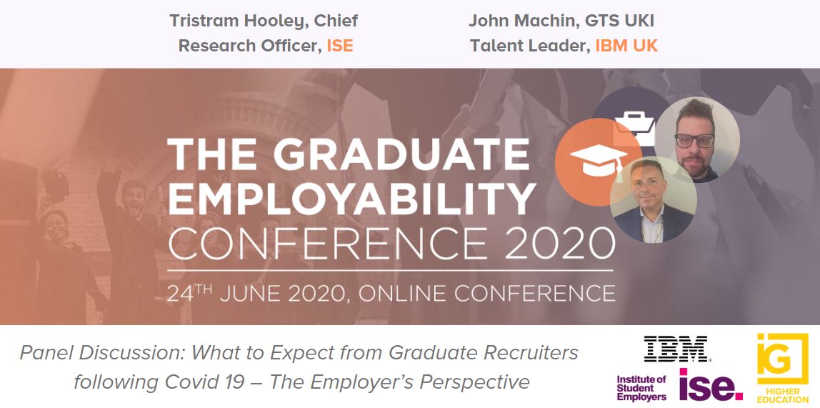 IG_FurtherEd's tweet photo. Our second panel discussion of the day sees @pigironjoe of @IoSEorg & John Machin from @IBM discussing how recruiters are attracting talented graduates; the routes to success for students entering the labour market; and the future of outreach & engagement with HEIs #GradEmploy20 https://t.co/ZGdBe4XxZs