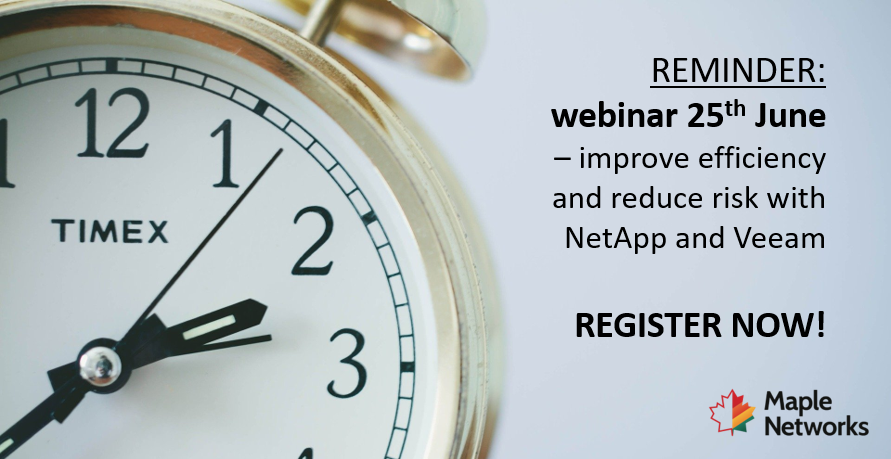 MapleNetworks's tweet photo. Register now for our webinar with @Veeam_UKI and @NetApp_UK tomorrow – reduce complexity and risk in your IT estate
https://t.co/sBVxX8JCA4 #digitaltransformation #ITcomplexity #operationalefficiency #operationalresilience https://t.co/ehFXkNkqNv