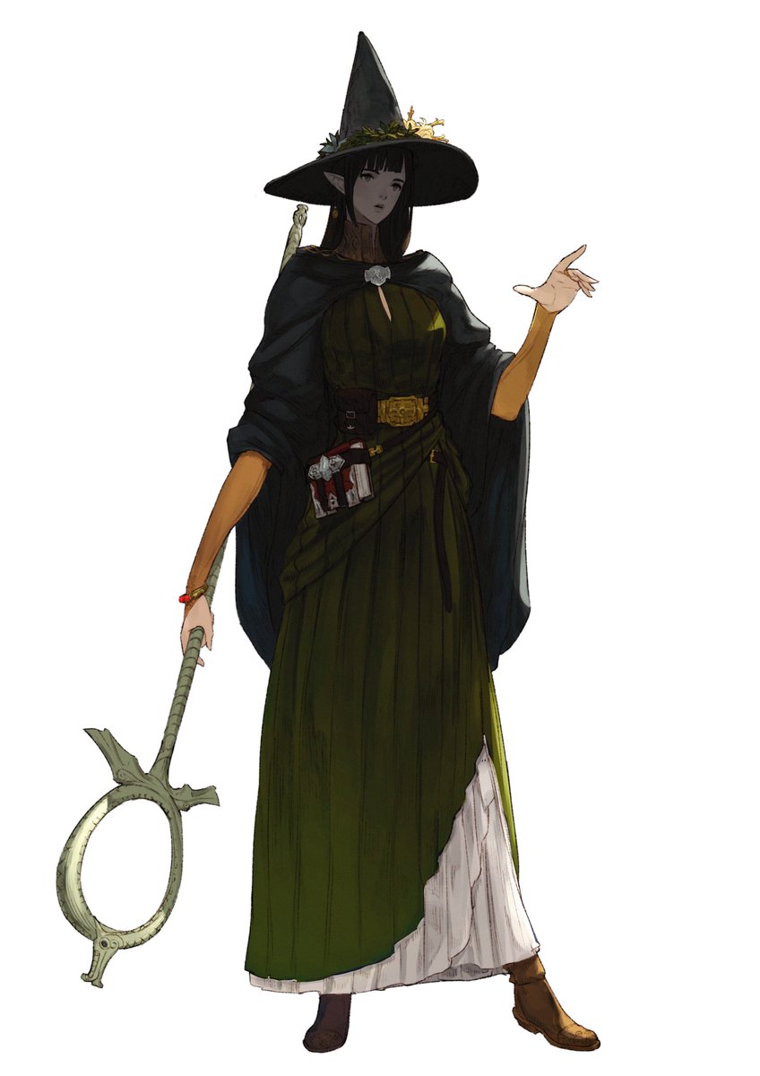 「魔法使いクラスのキャラクター(森エルフ) 

新たな魔法を学ぶため精霊の研究や精」|sonechのイラスト