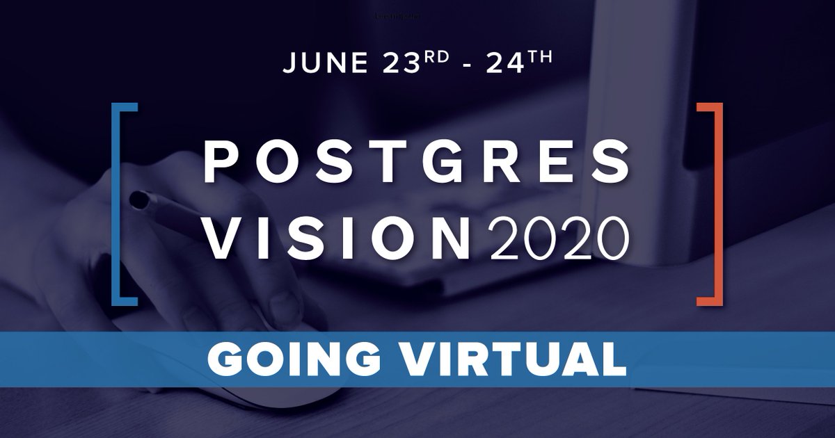 Percona's tweet image. We're back for day 2 at #PostgresVision2020, @EnterpriseDB virtual conference. Stop by our booth and meet with the team! #Postgres