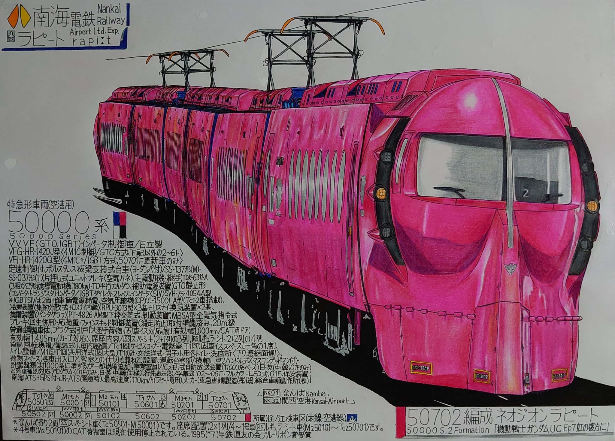 出町柳 彩都 アヤ お仕事募集中 同じ列車の 色違い を 丸々再現する イラストレーター 手書き説明文付 絵描きさんと繫がりたい イラスト好きさんとつながりたい 手書き文字 描き鉄 南海電車