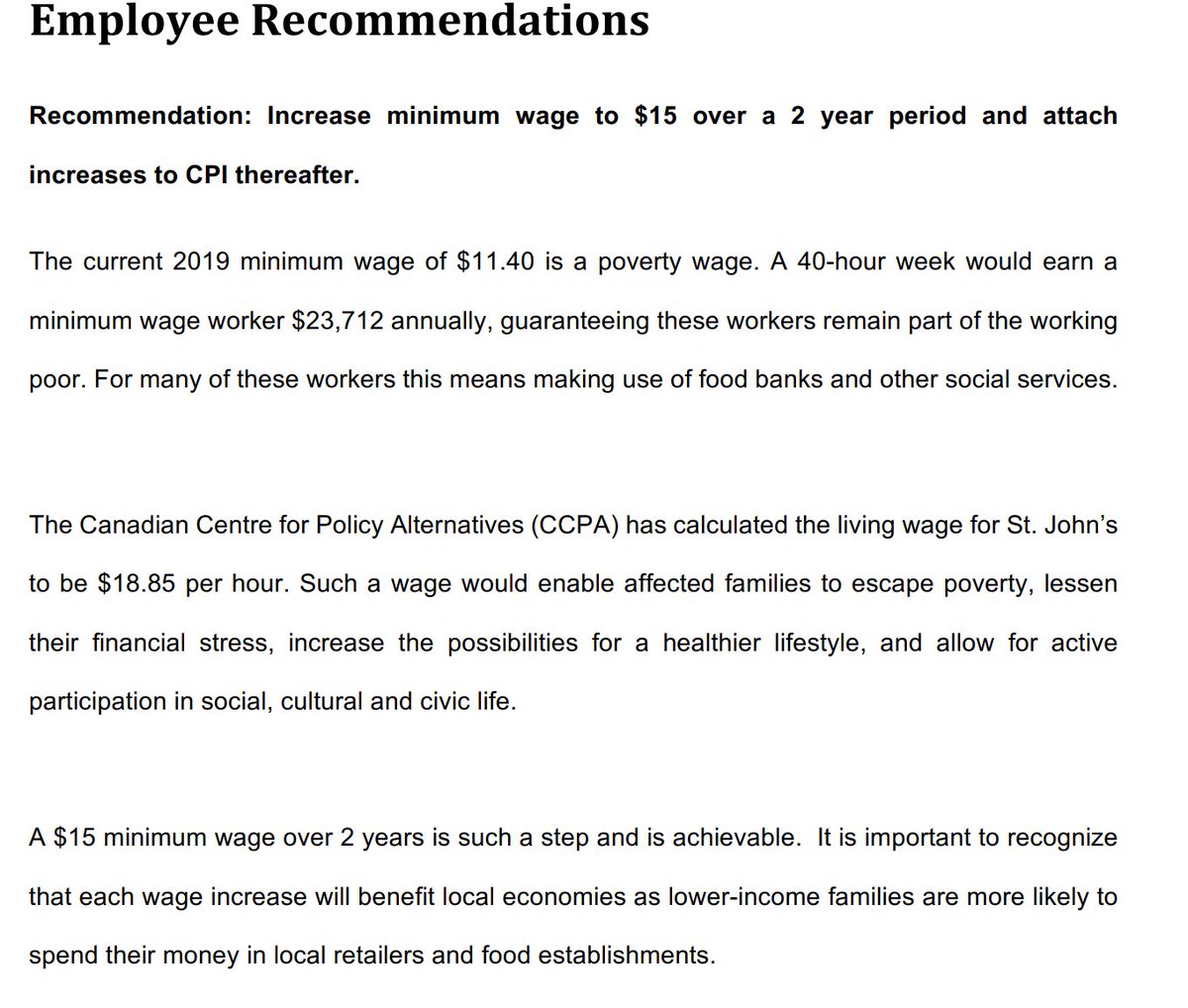  #nlpoli threadThis response by  @FureyAndrew is infuriating.The question by  @stjohnsbot was misleading.The committee DID NOT recommend min wage be attached to CPI,the employer rep did.I sat on the committee as the employee rep.There was no consensus. Here are my recommendations:  https://twitter.com/NTVNewsNL/status/1275557911444553731