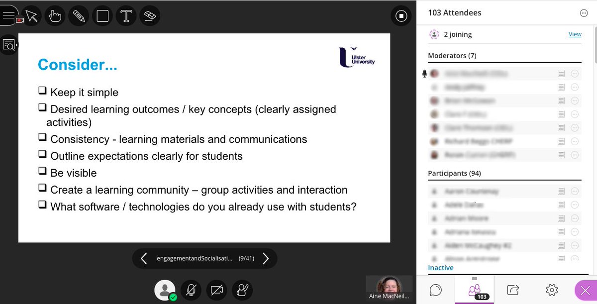 Andy Jaffrey (@andyjaffrey) on Twitter photo Another well attended webinar co-delivered by <a href="/AMacN/">Áine MacNeill</a> and @RbeggsDL of <a href="/UlsterUniODL/">Centre for Digital Learning Enhancement</a> and <a href="/UlsterUniCHERP/">Ulster Uni CHERP</a> on 'Student engagement and socialisation'. Tomorrow's session is 'Design for Learning'. Another well attended webinar co-delivered by <a href="/AMacN/">Áine MacNeill</a> and @RbeggsDL of <a href="/UlsterUniODL/">Centre for Digital Learning Enhancement</a> and <a href="/UlsterUniCHERP/">Ulster Uni CHERP</a> on 'Student engagement and socialisation'. Tomorrow's session is 'Design for Learning'.