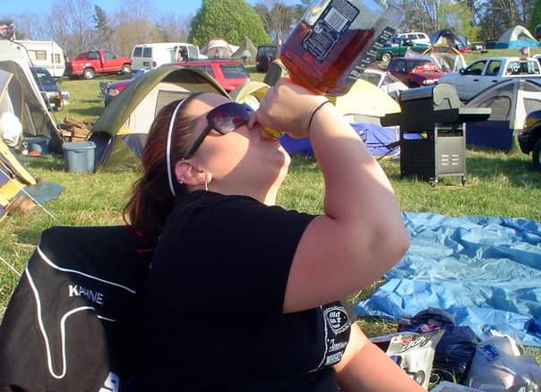 Since I've already gotten a "you're not a real NASCAR fan" DM:Here I am at various races & my long-time license plate. You'll notice my  @kaseykahne jacket - he was my #2 driver for years, behind  @CJMearsGang.Note that Casey drove the Old No 07 Jack Daniels car during pic 3 