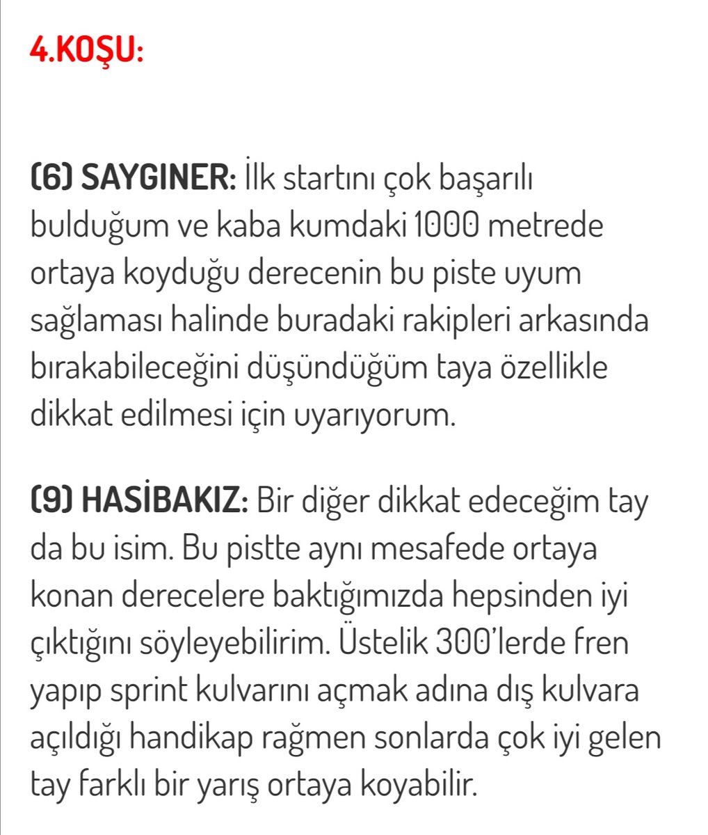 Burak Sipahiler'in 4. Koşuda yorulmaladığı 2 isimden HASİBEKIZ 1., SAYGINER ise 2. oldu. Bu koşuya ait İKİLİ BAHİS: 45 lira verdi...