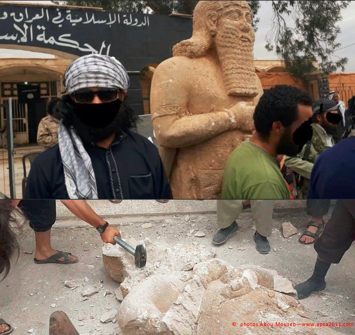 High officials set up monuments like Assyrian kings used to, except not quite claiming to be kings themselves, just stating that they led armies and built things and cared for the people.Some of these were found by ISIS in 2015 and smashed.