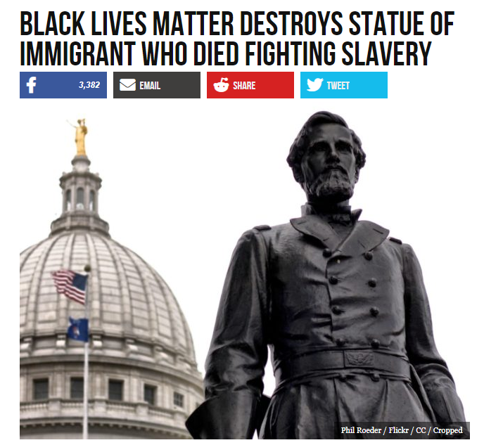 This illustrates how the statues are being pulled down not because of "slavery" but because they represent "whiteness."