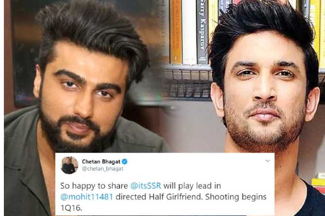 First India On Twitter Sushant Had Earlier Been Selected For Half Girlfriend Chetan Bhagat S Tweet Is Going Viral Arjunkapoor Sushanthsinghrajput Halfgirlfriend Bollywoodblockedsushant Bollywood Nepotism Sushantnomore Ripssr Sushant half girlfriend chetan