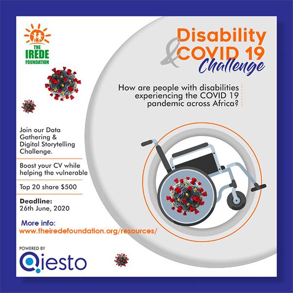 theirede's tweet photo. You stand the chance to earn some money whilst making a difference!
In two days, the #DisablityAndCOvid19Challenge in partnership with @qiestoen will be ending. To register your interest click: https://t.co/D3d3dFiFKI
#QiestoChallenge
#TheIredeFoundation https://t.co/tZZTdxvU3G