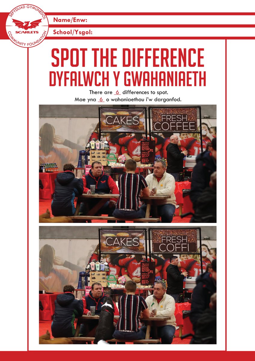 CymunedScarlets's tweet photo. #SpotTheDifference π
There are 6οΈβ£ to find, let us know down below your answers β¬οΈ
Mae yna 6οΈβ£ i ddarganfod, rhowch wybod eich atebion isod β¬οΈ
#ynyGymuned #ScarletsCommunity https://t.co/JLSeNwNSQU