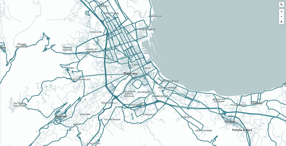 silla_abrasax's tweet photo. This is the new style of the map for the restyle of the viz "fountains of Palermo" made with #mapboxstudio.
I love the contrasted colours ♥️
#mapbox #map #palermo #assets #dataviz https://t.co/N1r1jlbAS4