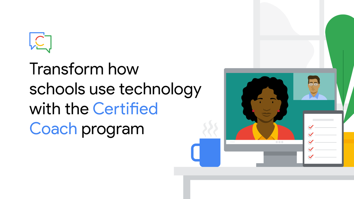 CesarCidG's tweet photo. @GoogleForEdu lanza programa #CertifiedCoach.  A través de este programa, los coaches tendrán acceso a un currículum destacado y sin costo, y a un modelo de coaching de 5 pasos. Más info 👉https://t.co/SyWzieVwF0 https://t.co/1L6YwIYaPG